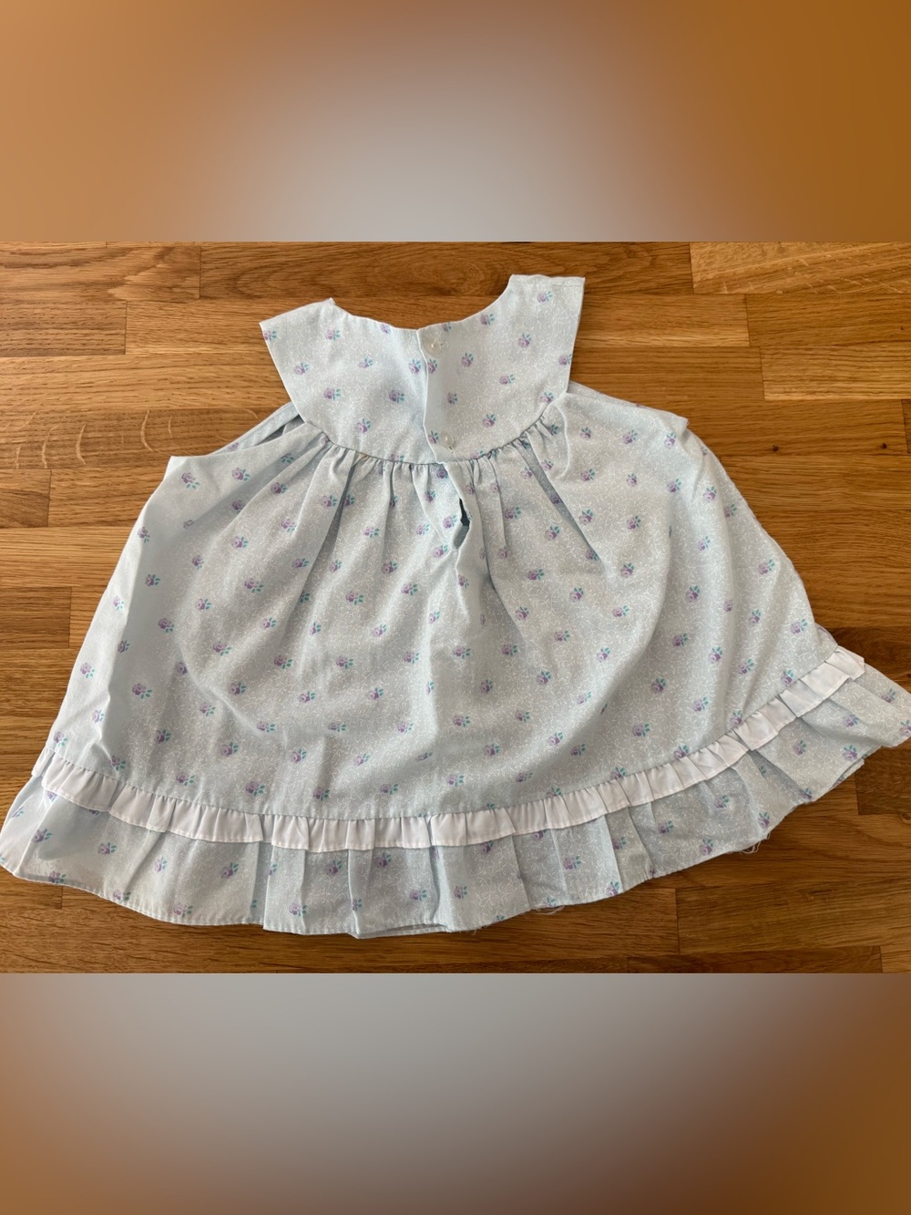 Light Blue Floral Ruffled Baby Dress 24 months